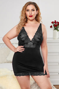 Name 1	
Negligé Plussize blickdicht schwarz mit Spitze