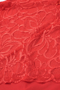 Negligé Leandra mit Spitze in rot LC31517 Detailansicht Spitze1 - Organza Lingerie