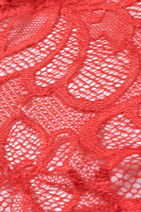 Negligé Leandra mit Spitze in rot LC31517 Detailansicht Spitze 2 - Organza Lingerie