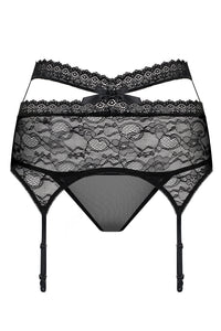 Strapshalter Elenor mit Bändern in schwarz LC33025 Detailansicht vorne  - Organza Lingerie 