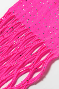 Power Bodystocking mit Fischnetz in neonpink von Organza Lingerie. Detailansicht Netz.