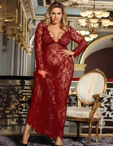 Spitzenkleid Bella in dunkelrot