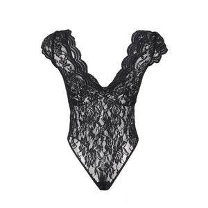 Spitzenbody Talea in schwarz von Organza Lingerie. Packshot 1.
