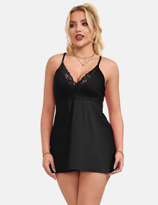 Nachthemd mit Racerback aus Viscose weich und bequem in schwarz von Organza Lingerie mit herausnehmbaren Polstern
