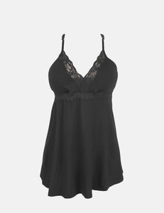 Nachthemd mit Racerback aus Viscose weich und bequem in schwarz von Organza Lingerie mit herausnehmbaren Polstern-6