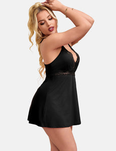 Nachthemd mit Racerback aus Viscose weich und bequem in schwarz von Organza Lingerie mit herausnehmbaren Polstern-5