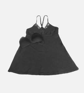 Nachthemd mit Racerback aus Viscose weich und bequem in schwarz von Organza Lingerie mit herausnehmbaren Polstern-8
