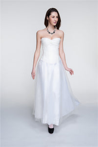Korsage "White Wedding" mit Strass und Reißverschluss - organza-lingerie