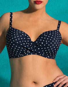 Pin-up Bikinitop Dark Denim Vorderansicht - Organza Lingerie