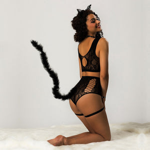 Cat Woman Set 7020 - organza-lingerie