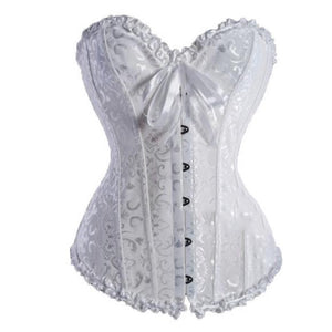 Korsage "Brokat" weiss Detailansicht - Organza Lingerie