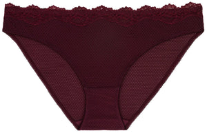 Salome Brief bordeaux Detailansicht - Organza Lingerie