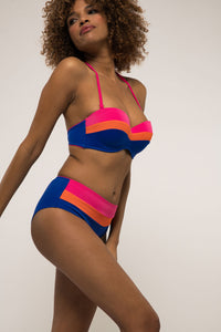 Beachparty Bandeau Bikinitop mit Cups und abnehmbaren Trägern Colourblocking Seitenansicht3 - Organza Lingerie 