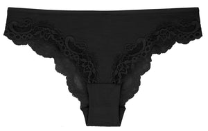 Greta Brazilian Slip schwarz Detailansicht - Organza Lingerie