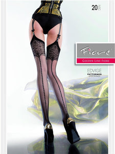 Strapsstrumpf Edvige mit Naht Vollansicht - Organza Lingerie