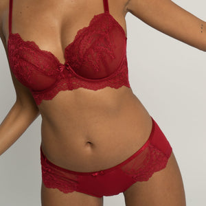 Sassi Spitzen BH mit Bügel rot Vorderseite - Organza Lingerie