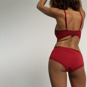 Sassi Spitzen BH mit Bügel rot Rückseite - Organza Lingerie