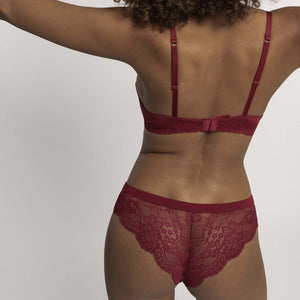 Lisa Brazilian Slip rot Rückansicht2 - Organza Lingerie