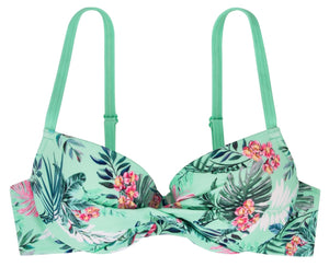 Haoli Padded Bikini Top Mint Blumen Detailbild - Organz Llingerie