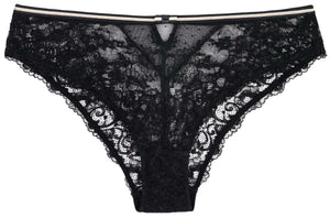 Polly Brazilian Slip schwarz Detailansicht - Organza Lingerie