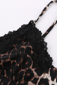 Hemdchen Valentina mit Leoprint LC31295 Detailansicht Dekolleté - Organza Lingerie 