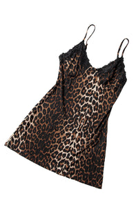 Hemdchen Valentina mit Leoprint LC31295 Vorderansicht weißer Hintergrund - Organza Lingerie 