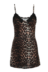 Hemdchen Valentina mit Leoprint LC31295 Gesamtansicht weißer Hintergrund - Organza Lingerie 