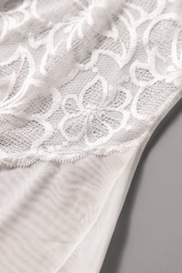 Negligé Set mit Neckholder Alana in weiß mit Accessoires Detailansicht - Organza Lingerie