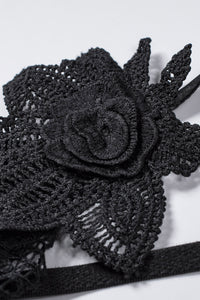 Spitzenhemdchen Rachel in schwarz LC31521 Detailansicht Blume2 - Organza Lingerie 