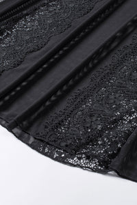 Spitzenhemdchen Rachel in schwarz LC31521 Detailansicht Spitze und Mesh - Organza Lingerie 