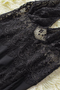 Spitzenhemdchen Rachel in schwarz LC31521 Detailansicht Spitze Unterbrust - Organza Lingerie 