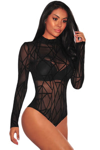 body Velvetta transparent mit Samtdetails Seitlich Model mit weissem Hintergrund