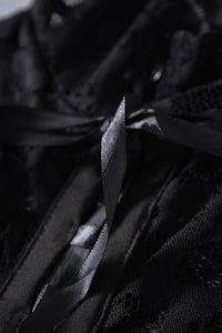 Spitzenbody Ella in schwarz LC32512 Detailansicht Schleife - Organza Lingerie 