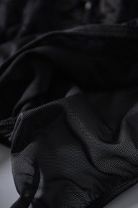 Spitzenbody Ella in schwarz LC32512 Detailansicht Mesh - Organza Lingerie