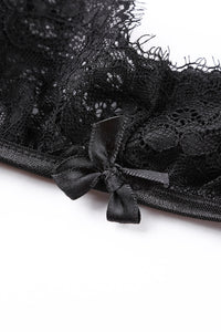 Schmaler Strapshalter Liva in schwarz LC33033 Detailansicht vorne - Organza Lingerie