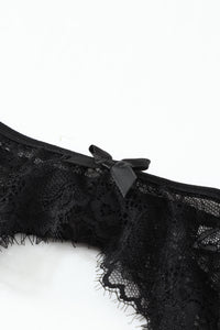 Schmaler Strapshalter Liva in schwarz LC33033 Detailansicht Schleife - Organza Lingerie 