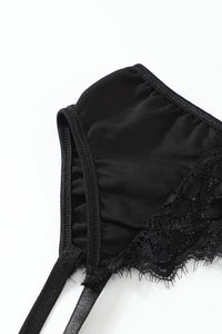 Schmaler Strapshalter Liva in schwarz LC33033 Detailansicht seitlich - Organza Lingerie