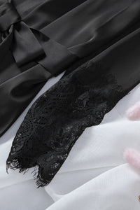 Kimono Harper in schwarz LC453071 Detailansicht Spitze Ärmel - Organza Lingerie 