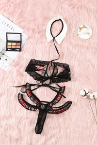 Strappy Set Mary im College Style LC89012 Detailansicht - Organza Lingerie