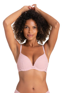 Push-up BH mit rosa Spitze Vorderansicht
