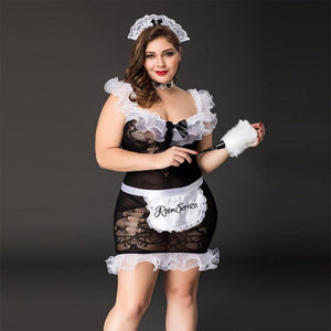 Maid Plus Size Set Vorderansicht - Organza Lingerie