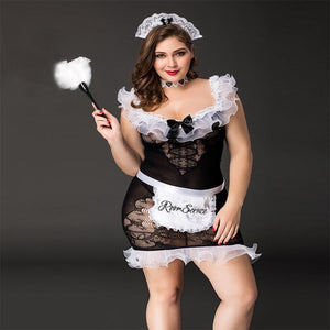 Maid Plus Size Set Vollansicht - Organza Lingerie