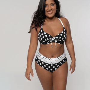 Foldover Hipster Bikinihöschen Dots and Spots Vollansicht - Organza Lingerie
