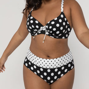 Foldover Hipster Bikinihöschen Dots and Spots Vorderansicht - Organza Lingerie