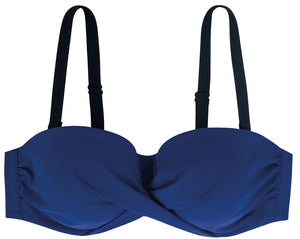 Curve Bandeau Bikini Top St. Tropez blau Detailbild - Organza Lingerie