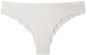 Becky Brazil Slip in weiss mit Spitze Detailansicht - Organza Lingerie