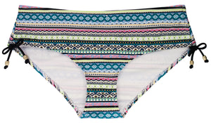 Ethno Curve Bikinihipster mit Raffung und Ethnoprint neu - organza-lingerie