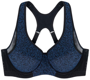 Sport BH Fitty mit Bügel, blau-schwarz - organza-lingerie