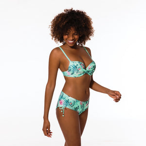 Haoli Padded Bikini Top Mint Blumen Vorderseite - Organz Llingerie