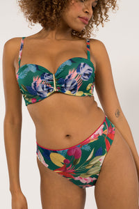 Honolulu  Bandeau Multiway Bikinitop mit abnehmbaren Trägern tropisch bunt